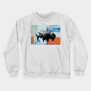 American Bison Stamp Art Painting Desert Crewneck Sweatshirt